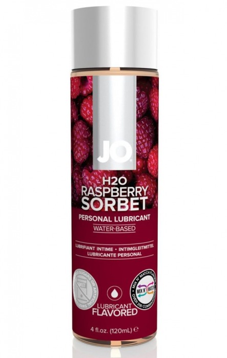 Лубрикант на водной основе с ароматом малины JO Flavored Raspberry Sorbet - 120 мл. - System JO - купить с доставкой в Сыктывкаре