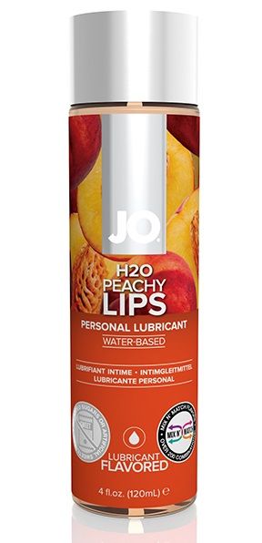 Лубрикант на водной основе с ароматом персика JO Flavored Peachy Lips - 120 мл. - System JO - купить с доставкой в Сыктывкаре