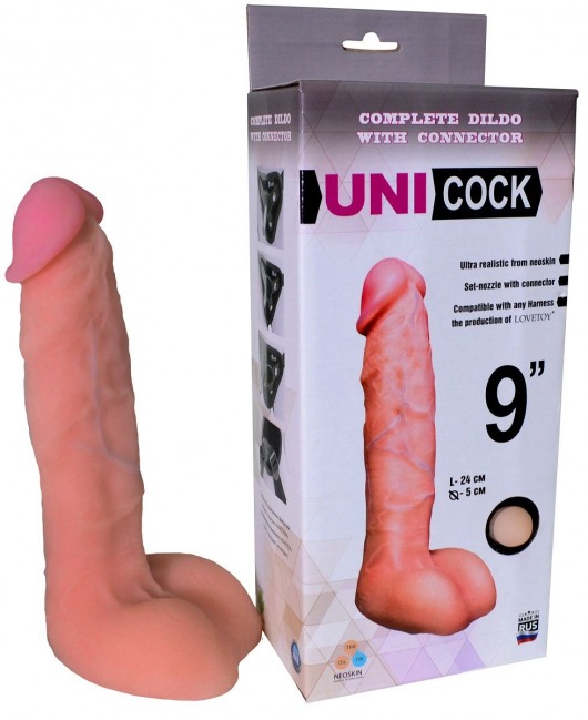 Фаллическая насадка Харнесс UNICOCK 9  - 24 см. - LOVETOY (А-Полимер) - купить с доставкой в Сыктывкаре