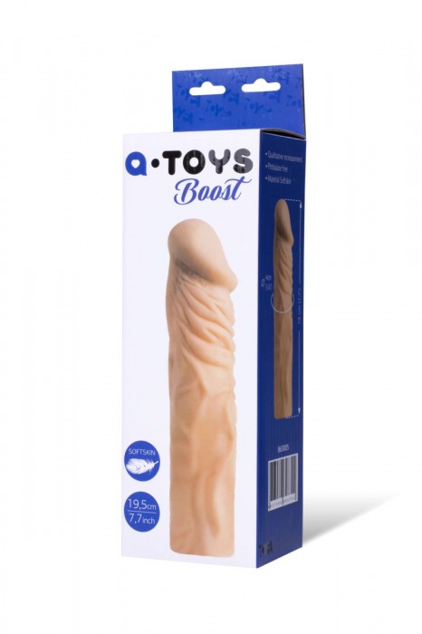 Насадка с ярко выраженной головкой и рельефным стволом - 19 см. - A-toys - в Сыктывкаре купить с доставкой