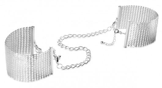 Серебристые наручники-браслеты Desir Metallique Handcuffs - Bijoux Indiscrets - купить с доставкой в Сыктывкаре