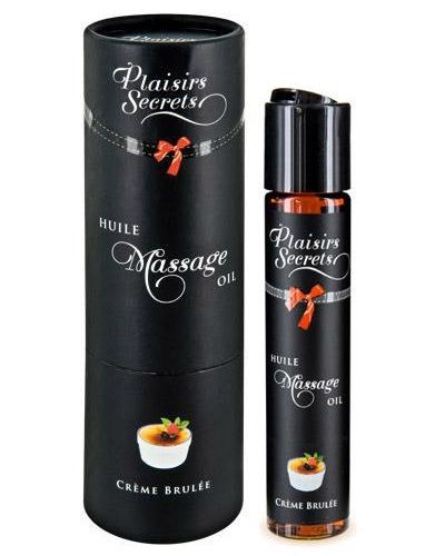 Массажное масло с ароматом крем брюле Huile de Massage Gourmande Creme Brulée - 59 мл. - Plaisir Secret - купить с доставкой в Сыктывкаре