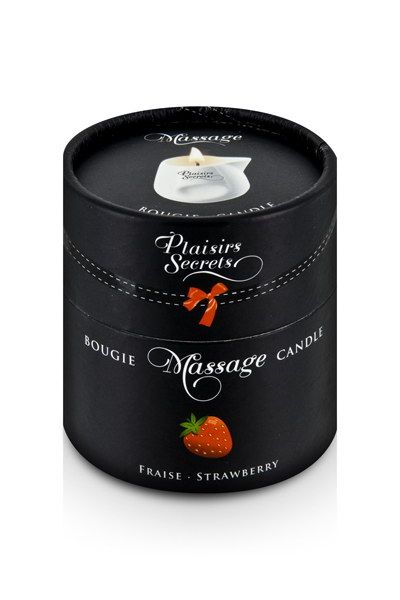 Массажная свеча с ароматом клубники Bougie de Massage Gourmande Fraise - 80 мл. - Plaisir Secret - купить с доставкой в Сыктывкаре