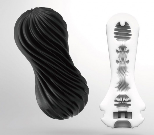 Мастурбатор FLEX Rocky Black с плотным рельефом - Tenga - в Сыктывкаре купить с доставкой