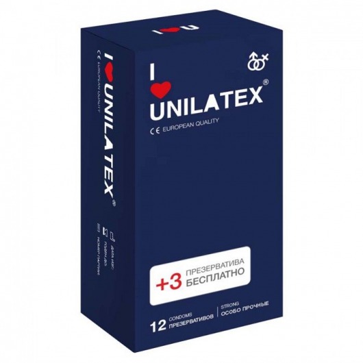 Ультрапрочные презервативы Unilatex Extra Strong - 12 шт. + 3 шт. в подарок - Unilatex - купить с доставкой в Сыктывкаре