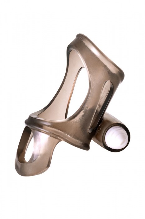 Дымчатая насадка на пенис Toyfa XLover с вибропулей - ToyFa - в Сыктывкаре купить с доставкой