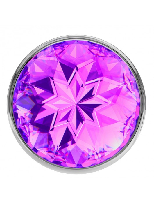 Малая серебристая анальная пробка Diamond Purple Sparkle Small с фиолетовым кристаллом - 7 см. - Lola Games - купить с доставкой в Сыктывкаре