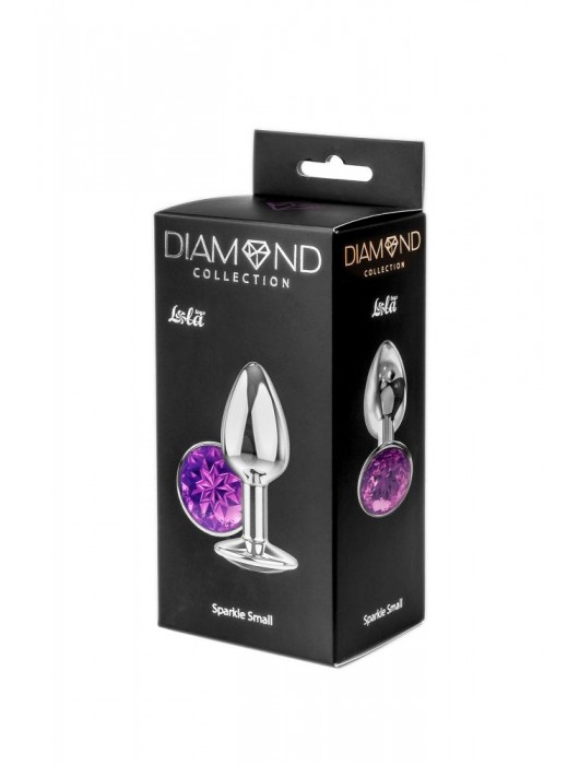 Малая серебристая анальная пробка Diamond Purple Sparkle Small с фиолетовым кристаллом - 7 см. - Lola Games - купить с доставкой в Сыктывкаре