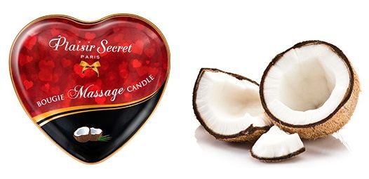 Массажная свеча с ароматом кокоса Bougie Massage Candle - 35 мл. - Plaisir Secret - купить с доставкой в Сыктывкаре