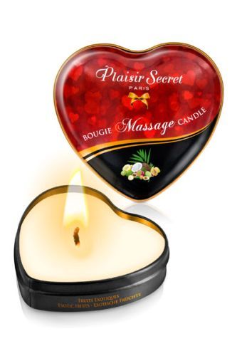 Массажная свеча с ароматом экзотических фруктов Bougie Massage Candle - 35 мл. - Plaisir Secret - купить с доставкой в Сыктывкаре