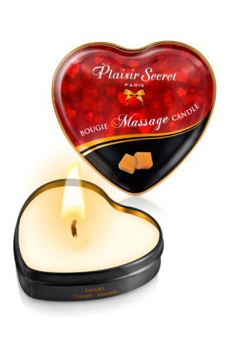 Массажная свеча с ароматом карамели Bougie Massage Candle - 35 мл. - Plaisir Secret - купить с доставкой в Сыктывкаре