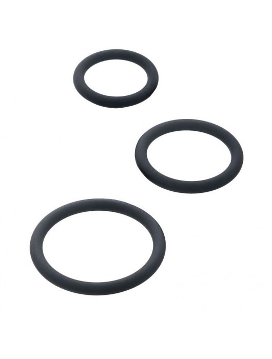 Набор из 3 чёрных эрекционных колец - ToyFa - в Сыктывкаре купить с доставкой