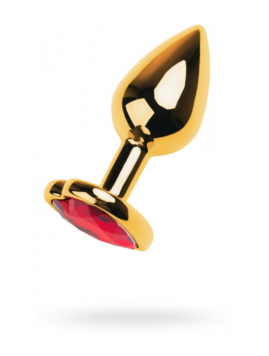 Золотистая анальная пробка с кристаллом-сердцем - 7,5 см. - ToyFa - купить с доставкой в Сыктывкаре