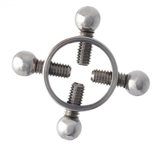 Серебристые зажимы для сосков на винтах - ToyFa - купить с доставкой в Сыктывкаре