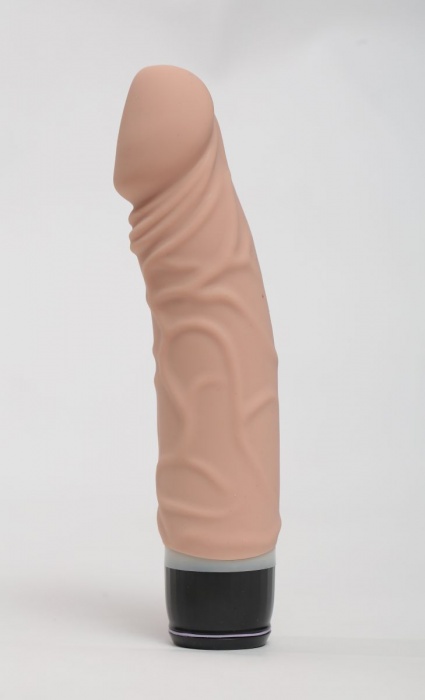 Телесный силиконовый вибратор-реалистик с 7 режимами вибрации - 19,5 см. - 4sexdreaM