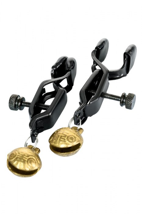 Черно-золотистые зажимы для сосков TOYFA Theatre - ToyFa - купить с доставкой в Сыктывкаре