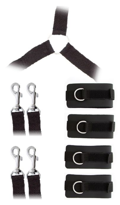 Комплект наручников и поножей LUXURIOUS BED RESTRAINT CUFF SET - Blush Novelties - купить с доставкой в Сыктывкаре