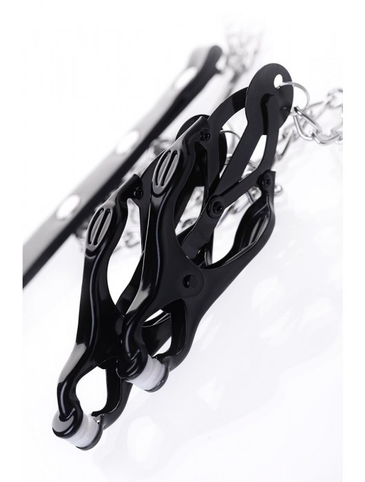 Черно-серебристые зажимы для сосков с кольцом для пениса TOYFA Metal - ToyFa - купить с доставкой в Сыктывкаре