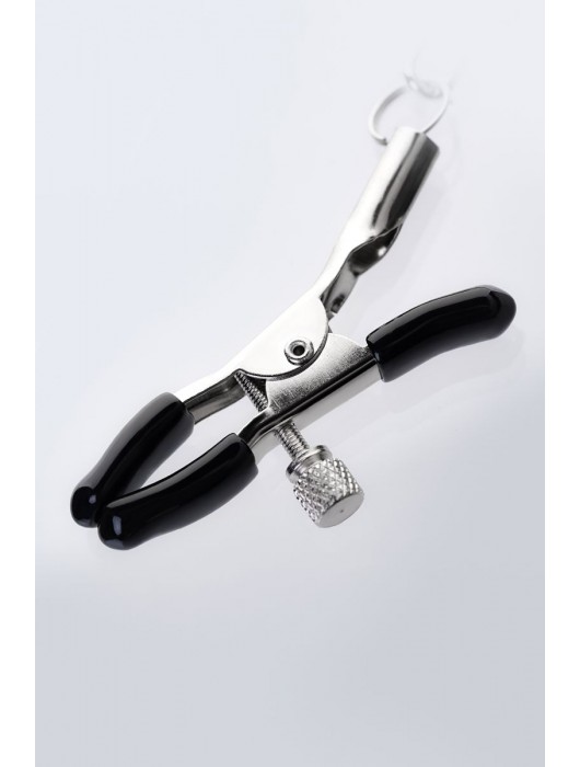 Серебристо-чёрные зажимы для сосков с кольцом для пениса TOYFA Metal - ToyFa - купить с доставкой в Сыктывкаре