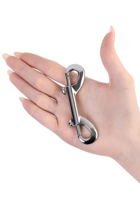 Серебристый двухсторонний карабин TOYFA Metal - ToyFa - купить с доставкой в Сыктывкаре