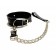 Черный ошейник с поводком из эко-кожи - БДСМ Арсенал - купить с доставкой в Сыктывкаре