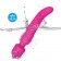 Ярко-розовый двусторонний wand-вибромассажер с рифленой ручкой - 22,5 см. - Silicone Toys купить в Сыктывкаре с доставкой в Orgasmix.ru Ярко-розовый двусторонний wand-вибромассажер с рифленой ручкой - 22,5 см. - Silicone Toys
