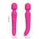 Ярко-розовый двусторонний wand-вибромассажер с рифленой ручкой - 22,5 см. - Silicone Toys купить в Сыктывкаре с доставкой в Orgasmix.ru Ярко-розовый двусторонний wand-вибромассажер с рифленой ручкой - 22,5 см. - Silicone Toys